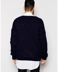 Мужской темно-синий вязаный свитер от Reclaimed Vintage