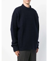 Мужской темно-синий вязаный свитер от Jil Sander