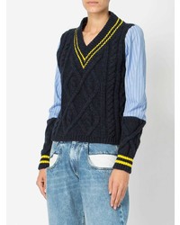 Женский темно-синий вязаный свитер от Maison Margiela