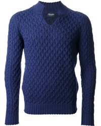 Мужской темно-синий вязаный свитер от Drumohr