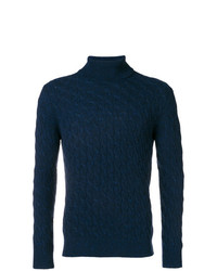 Мужской темно-синий вязаный свитер от Eleventy