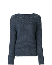 Женский темно-синий вязаный свитер от Fabiana Filippi
