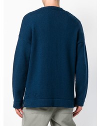 Мужской темно-синий вязаный свитер от Pringle Of Scotland