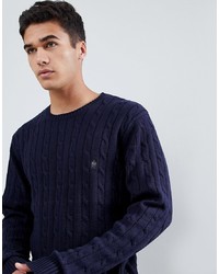 Мужской темно-синий вязаный свитер от French Connection