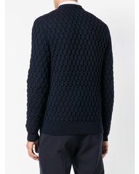 Мужской темно-синий вязаный свитер от Theory