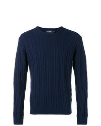 Мужской темно-синий вязаный свитер от Hackett