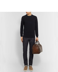 Мужской темно-синий вязаный свитер от Giorgio Armani