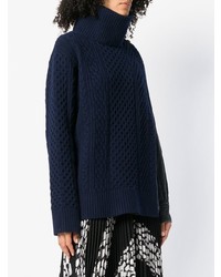 Женский темно-синий вязаный свитер от Sacai