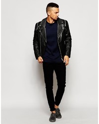 Мужской темно-синий вязаный свитер от Jack and Jones