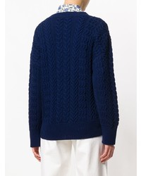 Женский темно-синий вязаный свитер от Christian Wijnants