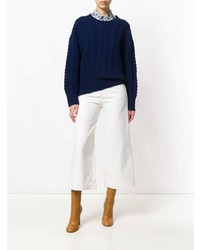 Женский темно-синий вязаный свитер от Christian Wijnants