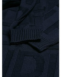 Мужской темно-синий вязаный свитер от Fendi