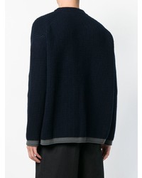 Мужской темно-синий вязаный свитер от Jil Sander