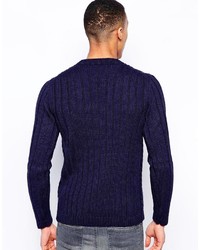 Мужской темно-синий вязаный свитер от Love Moschino