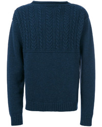 Мужской темно-синий вязаный свитер от Maison Margiela