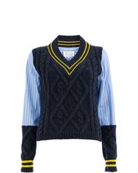 Женский темно-синий вязаный свитер от Maison Margiela