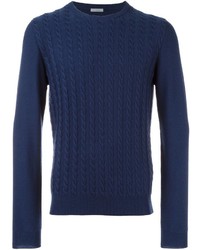 Мужской темно-синий вязаный свитер от Malo