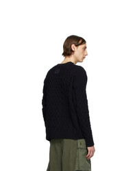 Мужской темно-синий вязаный свитер от Loewe