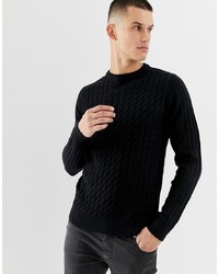 Мужской темно-синий вязаный свитер от New Look