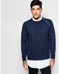 Мужской темно-синий вязаный свитер от ONLY & SONS
