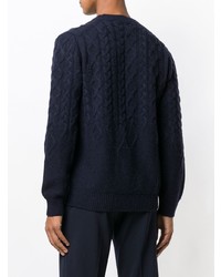 Мужской темно-синий вязаный свитер от Corneliani