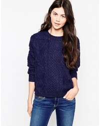 Женский темно-синий вязаный свитер от Pepe Jeans