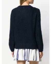 Женский темно-синий вязаный свитер от Semicouture