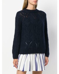 Женский темно-синий вязаный свитер от Semicouture