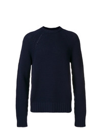 Мужской темно-синий вязаный свитер от Prada