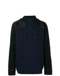 Мужской темно-синий вязаный свитер от Sacai