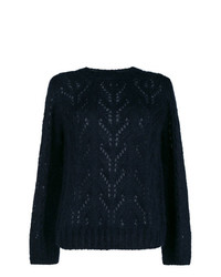 Женский темно-синий вязаный свитер от Semicouture