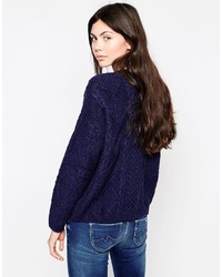 Женский темно-синий вязаный свитер от Pepe Jeans