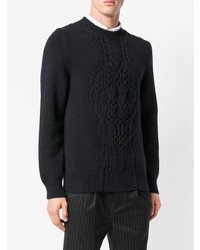 Мужской темно-синий вязаный свитер от Alexander McQueen