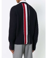 Мужской темно-синий вязаный свитер от Thom Browne