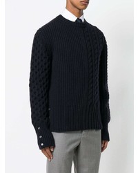 Мужской темно-синий вязаный свитер от Thom Browne