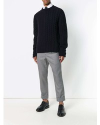 Мужской темно-синий вязаный свитер от Thom Browne