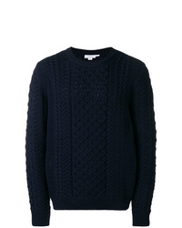 Мужской темно-синий вязаный свитер от Sunspel