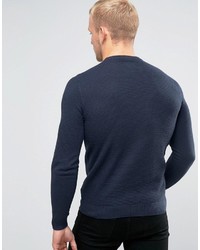 Мужской темно-синий вязаный свитер от Farah