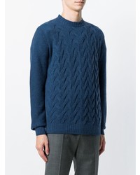 Мужской темно-синий вязаный свитер от Loro Piana