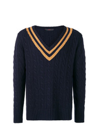 Мужской темно-синий вязаный свитер от The Gigi