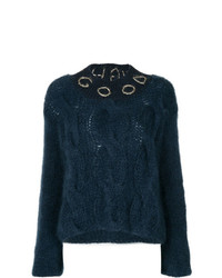 Женский темно-синий вязаный свитер от Tu Es Mon Trésor