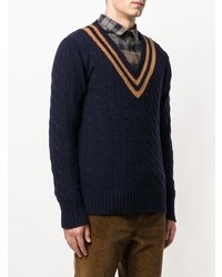 Мужской темно-синий вязаный свитер от The Gigi