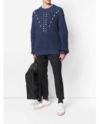 Мужской темно-синий вязаный свитер от Isabel Marant