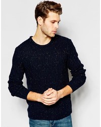 Мужской темно-синий вязаный свитер