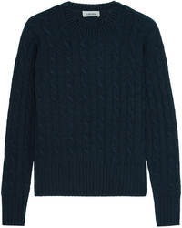 Женский темно-синий вязаный свитер