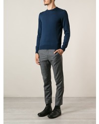 Мужской темно-синий вязаный свитшот от Drumohr