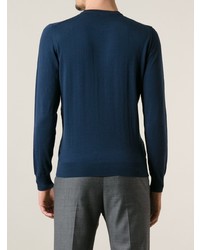 Мужской темно-синий вязаный свитшот от Drumohr