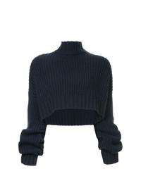 Темно-синий вязаный свободный свитер от Dion Lee