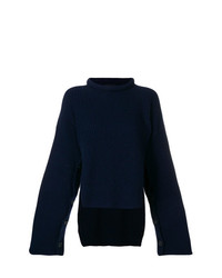 Темно-синий вязаный свободный свитер от Erika Cavallini