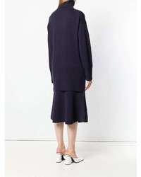 Темно-синий вязаный свободный свитер от Joseph